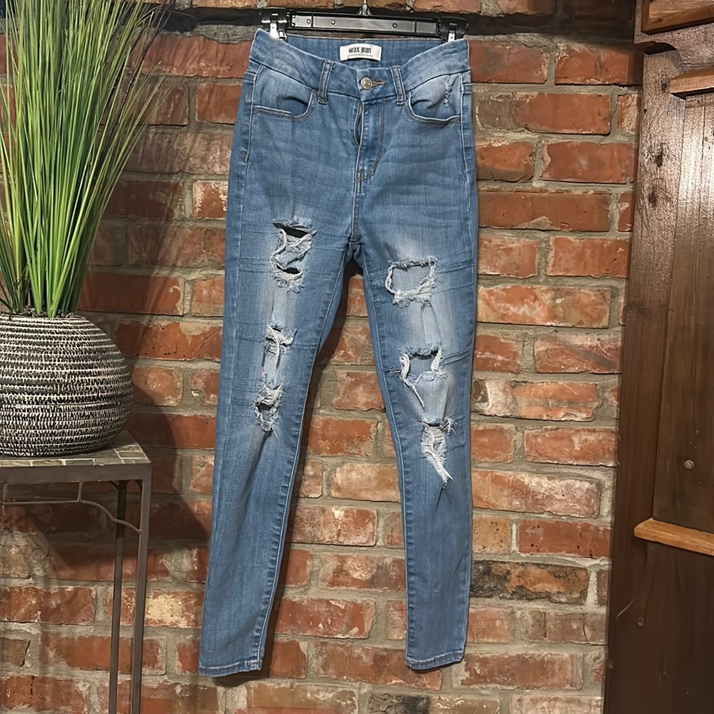 blue straight leg jeans, brand wax jeans , original price 24.99 size 3/26